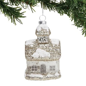 Dept 56 Dazzle Gold Glitter Snowy House Ornament - Picture 1 of 3