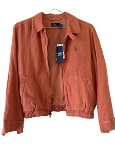 POLO, Ralph Lauren, BNWT, Women’s Size S, 100% Linen, Light Coral Cropped Jacket - Picture 1 of 14