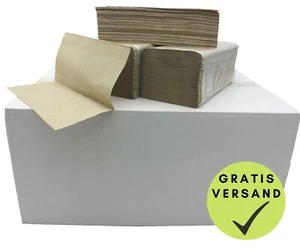 Papierhandtücher 1-lagig [1250 - 10.000 Blatt] Falthandtücher 25x23cm natur ZZ - Bild 1 von 16