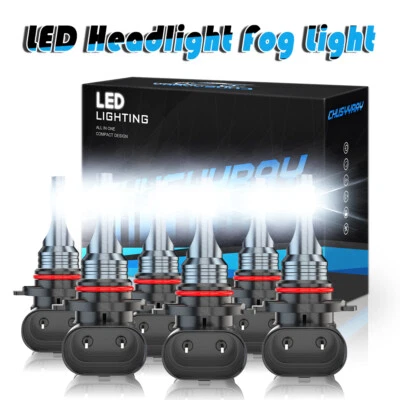 LED Headlights + Fog Light 6x Bulbs for 2003 2004 2005 2006 GMC Sierra 1500 3500 - Image 1 of 4