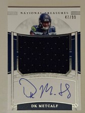 2019 National Treasures DK Metcalf Rookie Patch Auto /99 On Card Auto