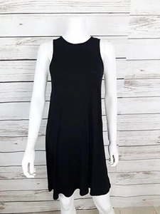 Mossimo Womens Sleeveless Shift Dress Size S Black Back Cutout Stretch LBD  - Picture 1 of 5