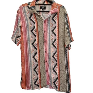 Rusty Interceptor Short Sleeve Shirt Mens Size Medium Rayon Surf Southwestern - Picture 1 of 8