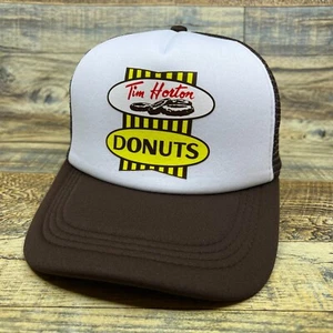 Cappello camionista uomo Tim Hortons Donuts marrone snapback ristorante canadese berretto retrò - Foto 1 di 8