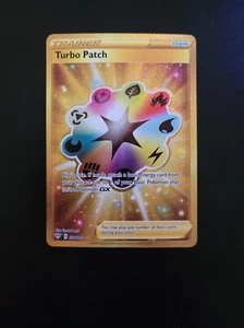 Tarjeta de Pokémon Turbo Patch 200/189 Gold Secret Espada y Escudo Oscuridad En llamas Casi Nuevo-M - Imagen 1 de 2