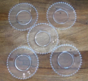 Imperial Glass Candlewick Clear 7 1/4" Dessert Plates LOT OF 5 (Five) - Picture 1 of 4