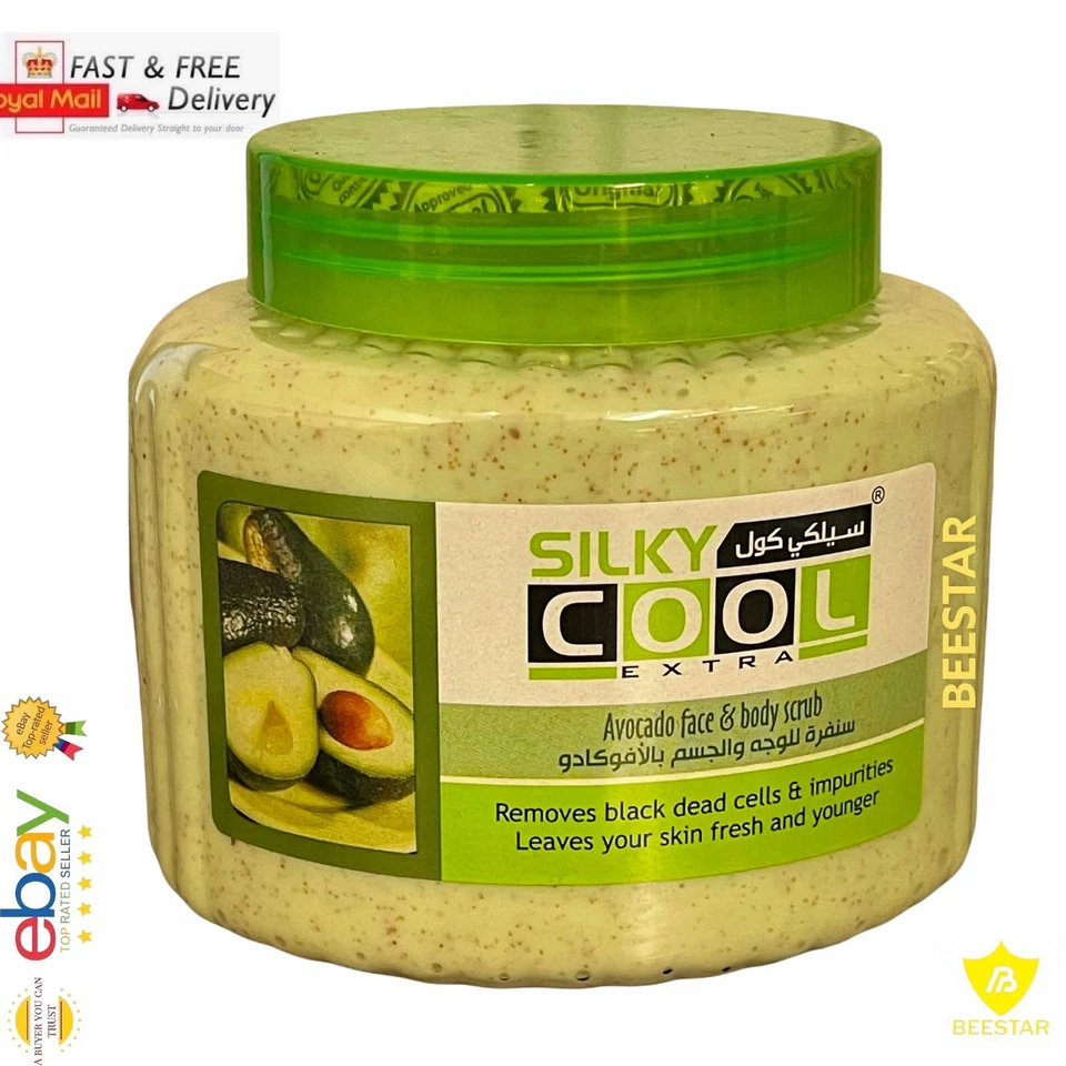 Silky Cool Extra Face & Body Scrub 500ml |Avacado| For Younger And Fresh Skin - Image 1 of 2