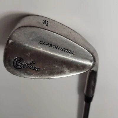 Vintage Confidence Carbon Steel Sand Wedge Golf Club 56° RH Stiff Steel ~37.75" - Image 1 of 4