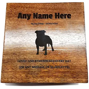 Urna para mascotas Staffordshire Bull Terrier cenizas caja para mascotas perro urna gato urna personalizada - Imagen 1 de 5