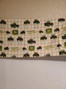 Vintage 42x17in JOHN DEERE Tractors Plaid Window Valance Cotton Blended Fabric - Picture 1 of 2