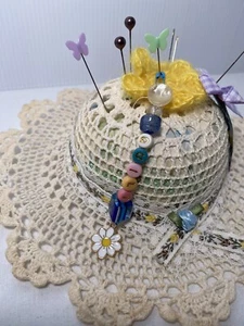 Sewing Notions Hat Pincushion Dress form Ornament Quilt Bead Charm 198 - Picture 1 of 22