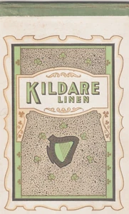 1940-50s Vintage Kildare Linen Irish Fabric Advertising Stationery Notebook Harp - Picture 1 of 6