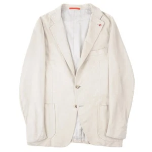 Isaia Light Beige Soft Lamb Suede Leather Blazer Jacket M (Eu 50) NWT Imperfect - Picture 1 of 12