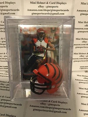 Mini casco AJ Green Cincinnati Bengals exhibición de tarjetas Shadowbox WR autógrafo Foto 1 de 4