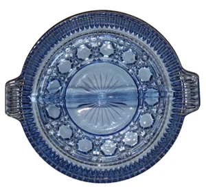 Vidrio Indiana Depressio. Plato de relé dividido Ice Blue Windsor - Imagen 1 de 2