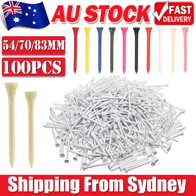 100PCS Wood Wooden Golf Tees 83mm Golf Ball Tees Supplies Accessories 54/70/83MM - image 1 of 4