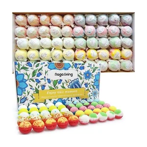 Organic Bath Bombs Gift Set, 50 Handmade Bulk Bath Bombs For Kids, Women, Men - Picture 1 of 9