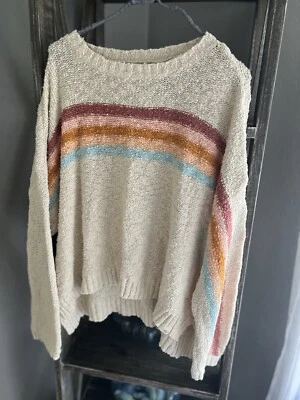 Suéter Ripcurl Crema Con Rayas Naranja Y Azul  Foto 1 de 4