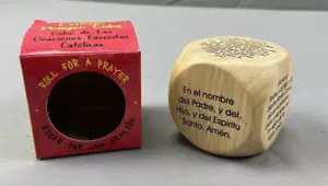 Preghiere cattoliche preferite in legno cubo di preghiera spagnolo, 2 1/4" nuovo - Foto 1 di 13