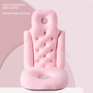 Bathtub Cushion Soft Breathable Folding Headrest Back Support Bath PillowCushion - Picture 1 of 12