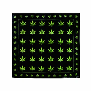 BANDANA SCHAL 100% BAUMWOLLE 50x50 cm Blatt Marihuana Maria BD018 - Bild 1 von 1