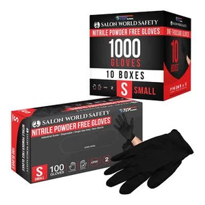 Schwarze Nitril Einweghandschuhe, 10 Schachteln à 100, klein, 4,0 Mil - latexfrei - Bild 1 von 5