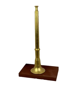 Tromba legno foglia oro per angelo San Vincenzo 35 cm arte sacra strumento - Foto 1 di 11
