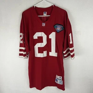 Vintage Russell Athletic NFL San Francisco 49ers Deion Sanders #21 Jersey Sz 44 - Picture 1 of 7