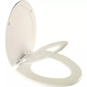 BEMIS Children's Potty Training Elongated Toilet Seat Enameled Wood in Biscuit - Picture 1 of 9