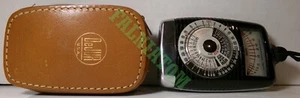 Medidor de exposición fotográfica profesional doble DeJur vintage con estuche de cuero - Imagen 1 de 3