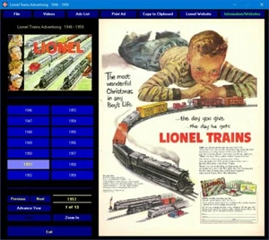 Lionel Trains Advertising 1946 - 1959 digital collection + videos - Picture 1 of 4