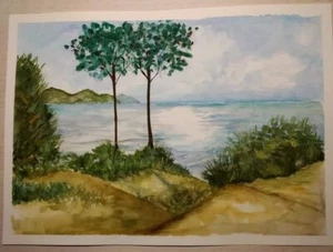 Dipinto acquerello realizzato a mano. - Foto 1 di 22