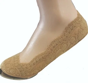 6 PAIRS WOMEN COTTON LACE SILICONE NON-SLIP INVISIBLE NO SHOW BOAT SOCKS SIZE2-8 - Picture 1 of 16