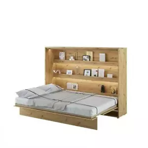 Schrankbett LENART Wandklappbett 140x200 Eiche BED CONCEPT Grau Horizontal - Bild 1 von 13
