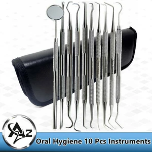 Kit de instrumentos de limpieza de dientes de higiene bucal escalador explorador sondas dentales 10/pk - Imagen 1 de 6