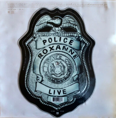 POLICE - Roxanne Live ~ Rare BADGE shaped vinyl single! (UK, '95) NEW & SEALED!! - Image 1 of 2