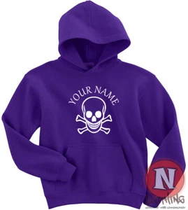 Personalised Pirate Hoodie kids Hoody Captain Jack activewear - Picture 1 of 13