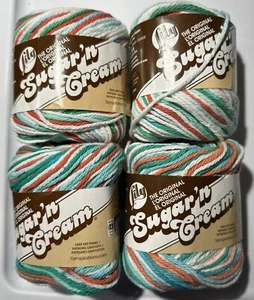 Menge 4 LILY SUGAR 'N CREAM in AHOY 2 Unzen 95 Yard Baumwolle Ombre Garn - Bild 1 von 6