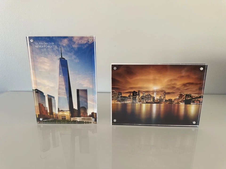 2 pack 4x6  Acrylic Photo Frame, Free Standing Magnetic picture frame , double  - Image 1 of 4