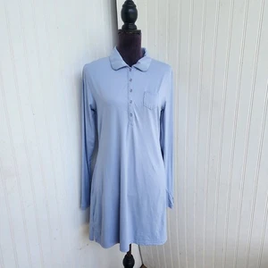 BLOQ UV Hemdblusenkleid UPF 50+ Sonnenschutz blau Stretch sportlich Knopf Gr. M - Bild 1 von 13