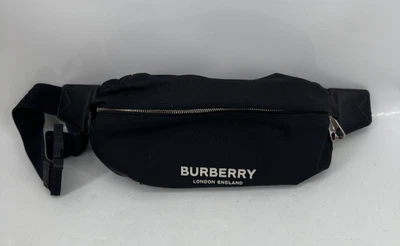 Burberry Men’s Sonny Contrasting Logo Nylon Belt Bag In Black Authentic - Image 1 of 4