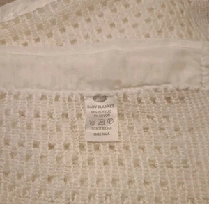 Botas Blancas Vintage Cochecito Cuna Manta Celular Acrílico 120x120cm Hechas en Reino Unido - Imagen 1 de 5