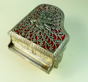 Vintage versilberte Flügel Spieluhr Cherub - Japan - Sankyo Spieluhr - Bild 1 von 10