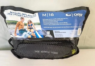 *NEW* Onyx M-16 Series Manual Inflatable Belt Pack / PFD / Life Jacket: Grey - Image 1 of 4