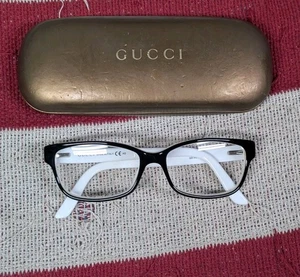 Gucci GG 3151 RLE Glänzend Schwarz Weiß Brille Brillengestell 53-15 135 Italy Herren Damen - Bild 1 von 12