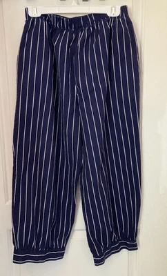 Vintage You Babes Navy Stripe Knickerbocker Elastic Waist Pants, Size S-M - Bild 1 von 4