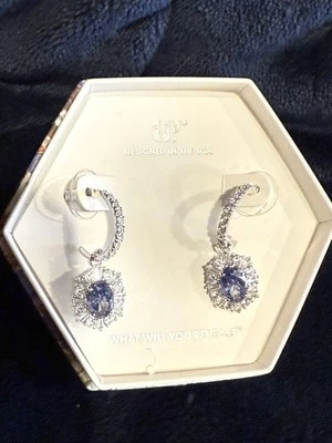Bomb Party December 2024 Dreaming In Sparkle Light Tanzanite Rhodium  Earrings - Image 1 of 2