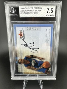 2000-01 Fleer Premium Autographics Silver #29 Allen Iverson /250 BGS 7.5 - Picture 1 of 2