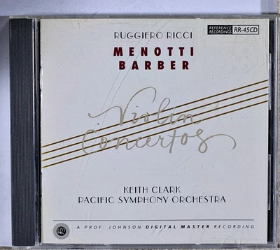 Ruggiero Ricci / Keith Clark - Menotti, Barber: Vi... (CD 1993) - Image 1 of 2