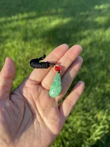 Hot Spicy Green 100% Natural Grade A Jadeite Jade Pendant B266 - Picture 1 of 10